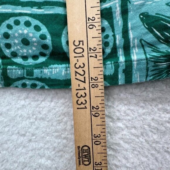 Orvis Latitudes Shirt Mens Extra Large Button Up Hawaiian Green Short Sleeve - Picture 8 of 8